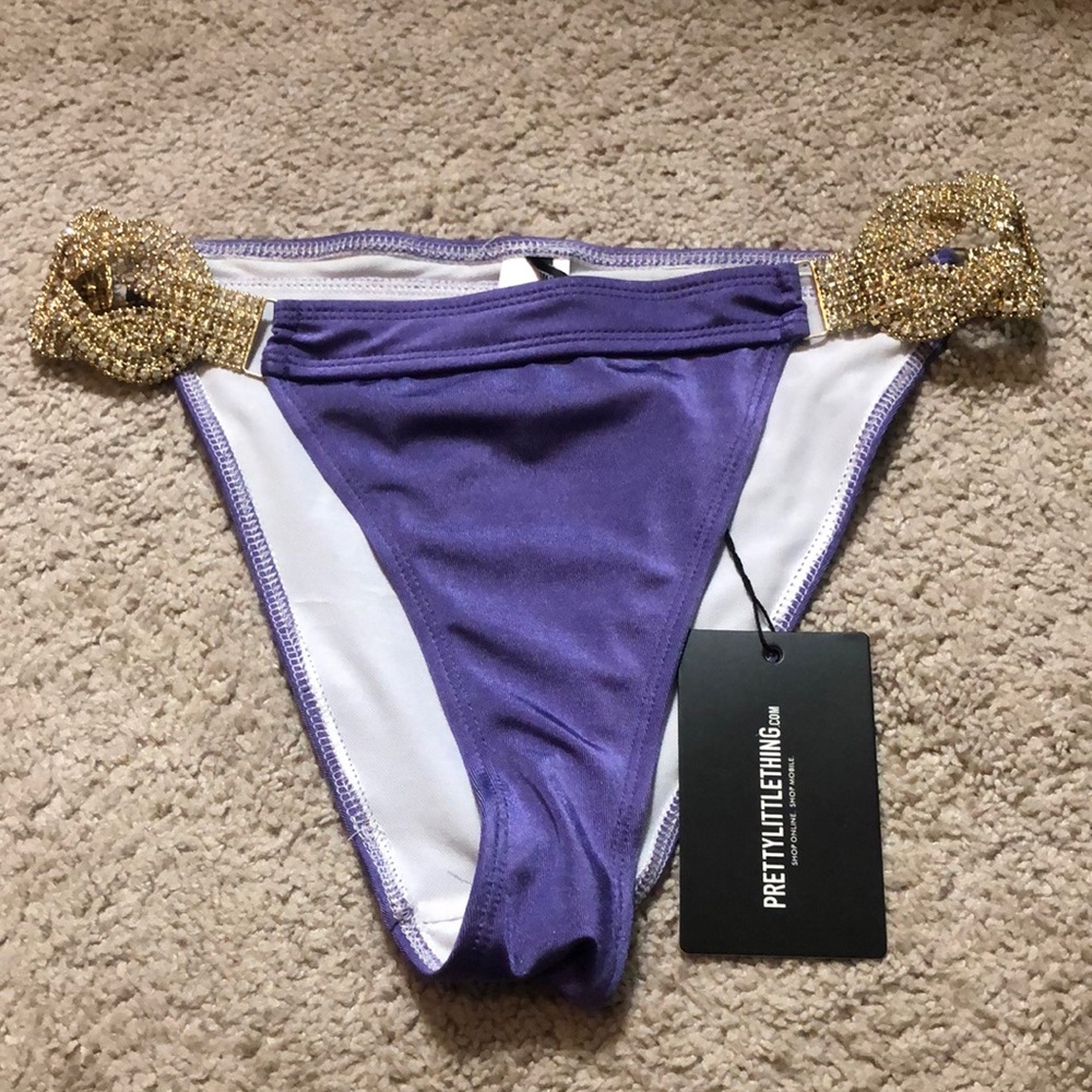 Purple rhinestone bikini bottoms